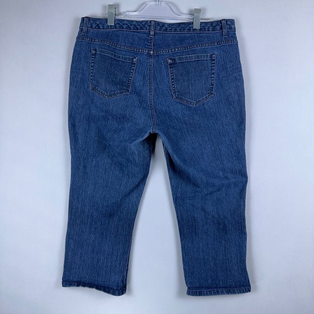 Jones New York City Cuffed Capri Jeans Womens 18W Secret Slimming Features Blue - Picture 7 of 12